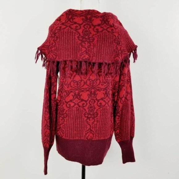 Knox Rose Pullover Red Damask Sweater XL - Picture 4 of 9